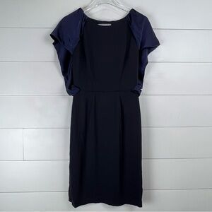 D. EXTERIOR 6‎ Silk Italian Draped Back Sheath Dress